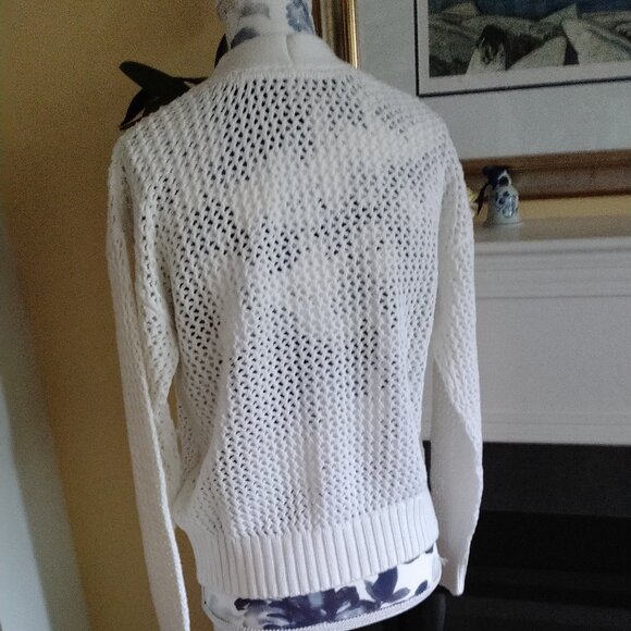 GAP off-white crochet knit cotton cardigan NWT - Picture 3 of 11